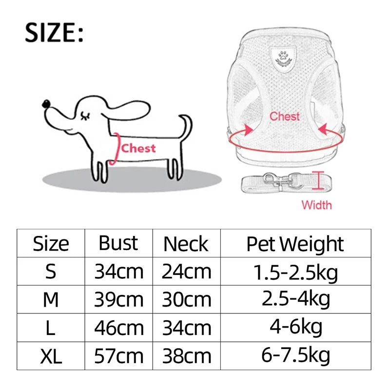 Adjustable Mesh Cat & Dog Harness