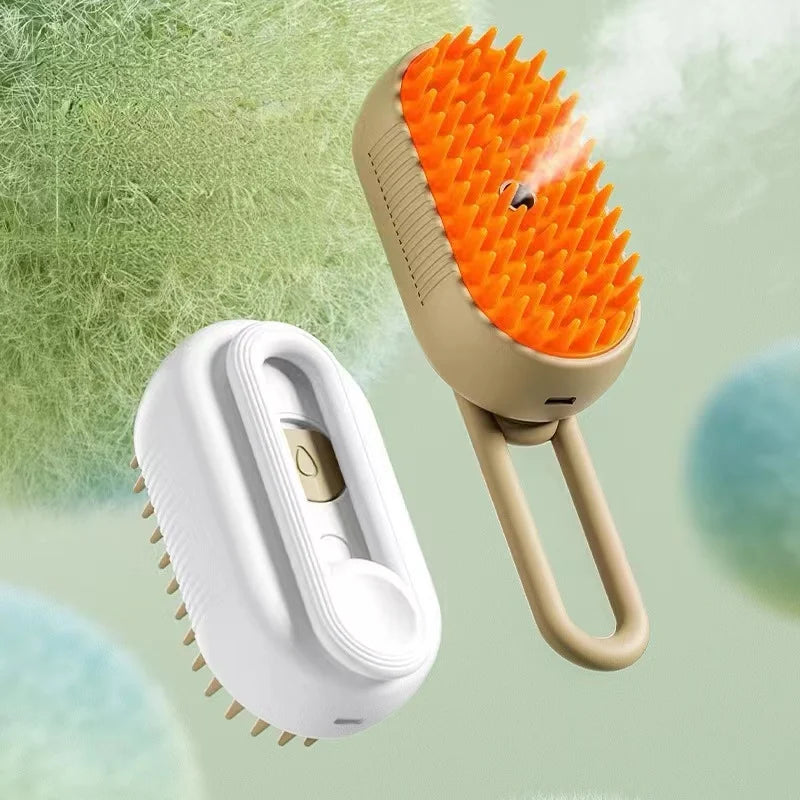 Electric 3-in-1 Pet Grooming Brush with Steam Spray