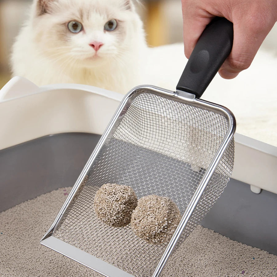 Premium Stainless Steel Cat Litter Scoop with Multi-Hole Design