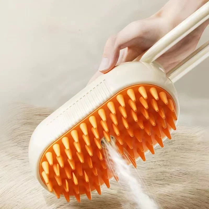 Electric 3-in-1 Pet Grooming Brush with Steam Spray