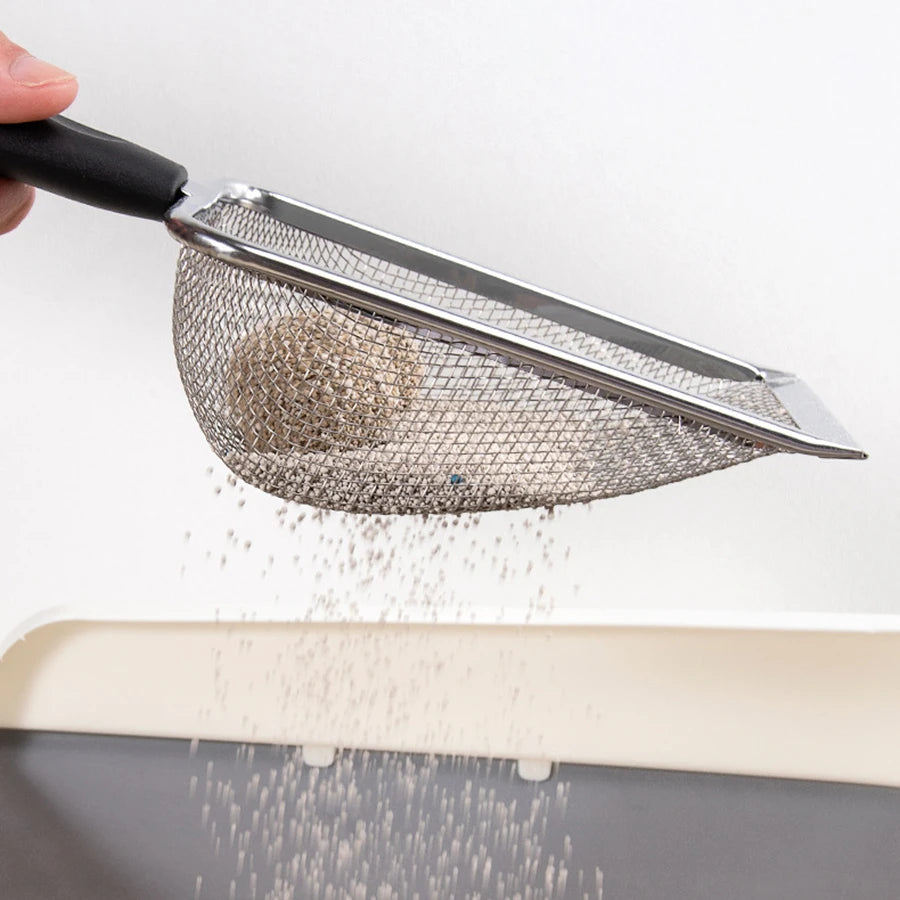 Premium Stainless Steel Cat Litter Scoop with Multi-Hole Design